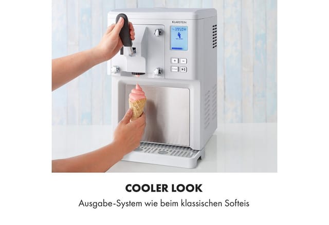 Klarstein - Sweet Sundae - Eiscrememaschine, 1,5 Liter, mitselbstkühlendem Kompressor, 200 Watt, Ausgabesystem, 3 StundenAuto-Kühlhaltefunktion,