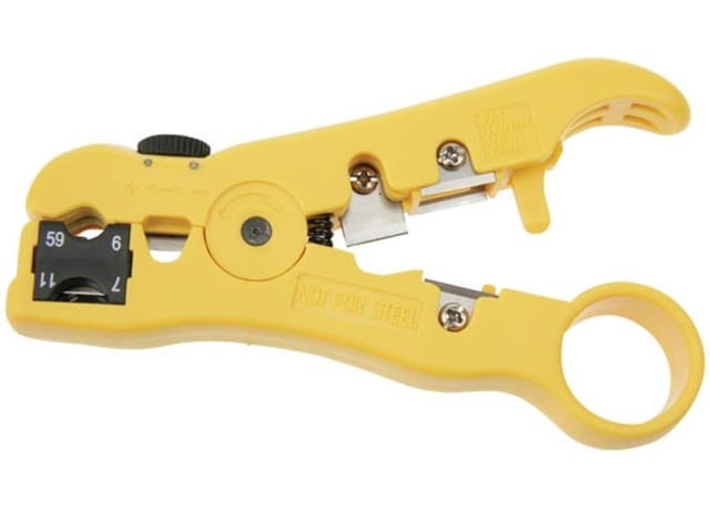 Toolland Universaler Koaxialkabel-Abisolierer, für präzises Abisolieren verschiedener Kabel