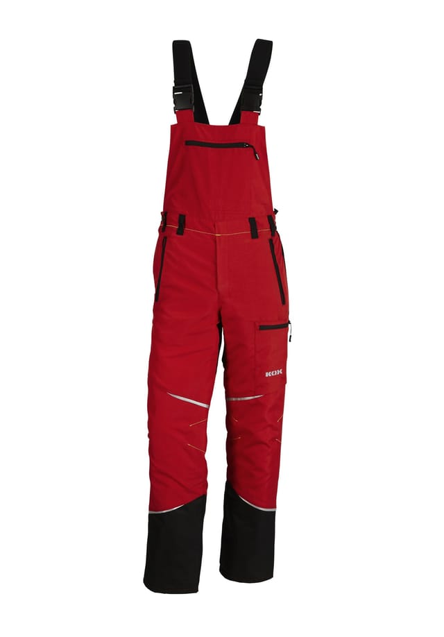 KOX - Schnittschutz Latzhose Mistral 3.0 Rot/Gelb Größe 58