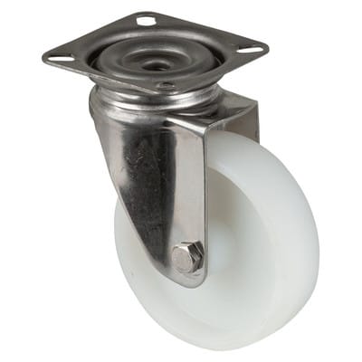 Lenkrolle Rad-Ø 75 mm Tragfähigkeit 60 kg Kunststoff Platte L60xB60 mm