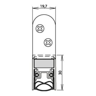 Athmer - Türdichtung Schall-Ex Ultra ws 1-290 2-s.L.833mm Alu.silberf.HLT - 1-290-0835