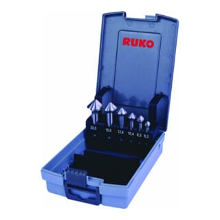 102152RO Kegelsenker-Set 6teilig 6.3 mm, 8.3 mm, 10.4 mm, 12.4 mm, 16.5 mm, 20.5 mm hss Zylin - Ruko
