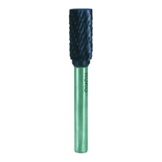 Hartmetall-Frässtift zya ø 8 mm Kopflänge 18 mm Schaft-Ø 6 mm TiCN Verzahnung kvz 4 - 116011TC - Ruko