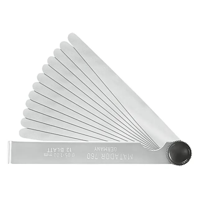 Fühlerlehren, 100 mm Blatt, 13-tlg., 0,05-1 m