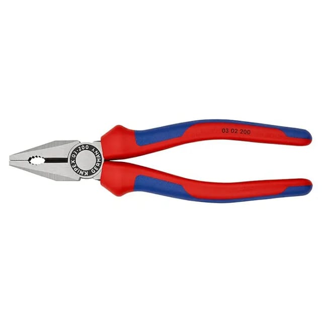 KNIPEX 03 02 200 SB Kombizange mit Comfort-Griffen schwarz atramentiert 200 mm