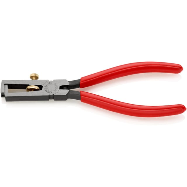 KNIPEX 11 01 160 SB Abisolierzange mit Öffnungsfeder, universal mit Kunststoff überzogen schwarz atramentiert 160 mm