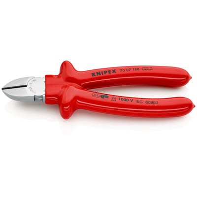 70 07 180 Seitenschneider tauchisoliert, vde verchromt 180 mm - Knipex