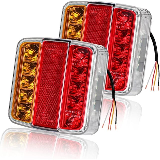 2-Feux-Arrière-de-Remorque, 18 LED-Leuchten, 12 V, IP67-Schutz