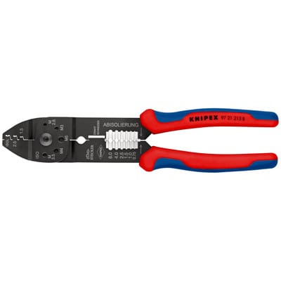 97 21 215 b sb Crimpzange mit Mehrkomponenten-Hüllen schwarz lackiert 230 mm (SB-Karte/Blister)