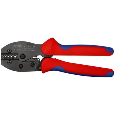 Knipex - 97 52 38 sb PreciForce® Crimpzange mit Mehrkomponenten-Hüllen brüniert 220 mm (SB-Karte/Blister)