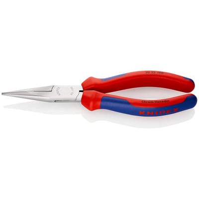 30 25 190 Werkstatt Flachrundzange Gerade Chrom-Vanadium Elektrostahl 190 mm - Knipex
