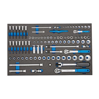 Gedore - 2005 CT4-U-20 Steckschlüssel-Satz 1/4'-3/8'-1/2' in Check-Tool-Modul, 91-teilig