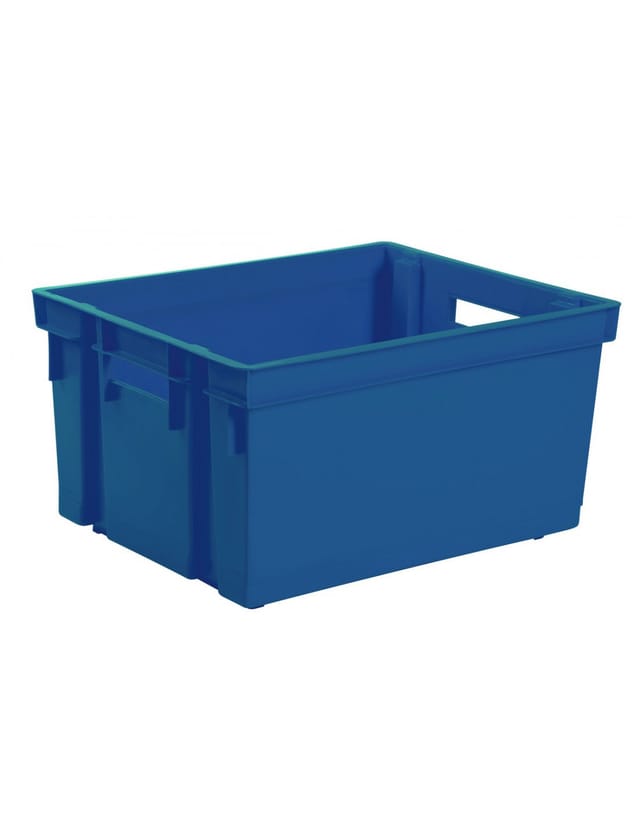 Aufbewahrungsbehälter 50 Liter ohne Deckel – 56 × 41 × 29,5 cm – Mineralblau – Eda