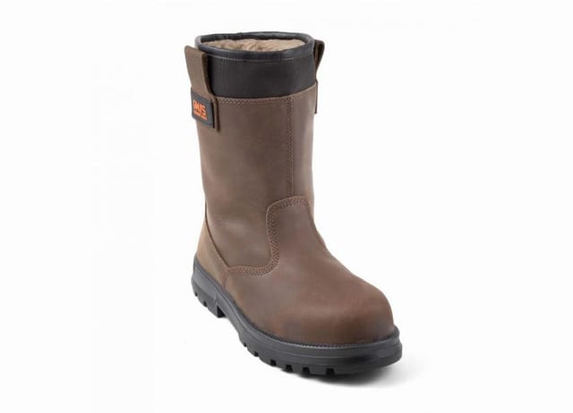GASTON MILLE KAMA S3 CI Gefütterte Stiefel aus braunem Leder Stahlspitze und Sohle-40