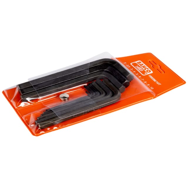 Bahco Sechskant-Winkelschraubendreher-Satz, metrisch, phosphatiert 2-10 mm - 10-tlg.