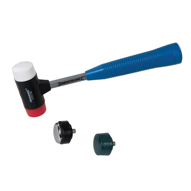 Silverline - Universalhammer mit vier auswechselbaren Schlagflächen Schlagfläche mit ø 37 mm