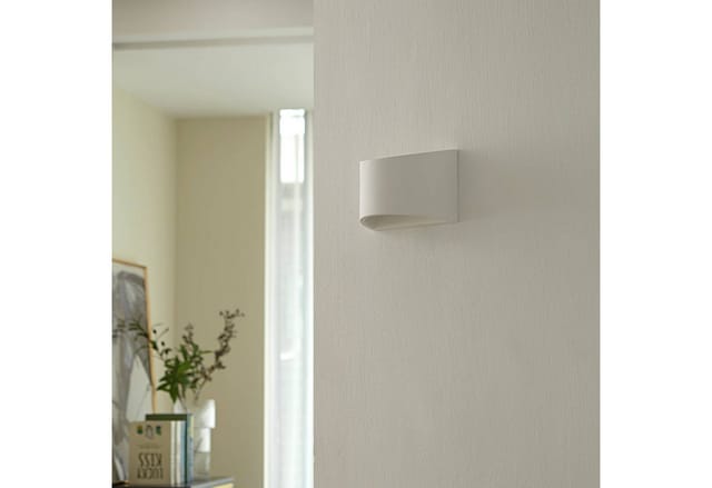 Wandleuchte, Wandlampe Innen 'Heiko' aus Gips/Ton für Wohnzimmer & Esszimmer von Lindby