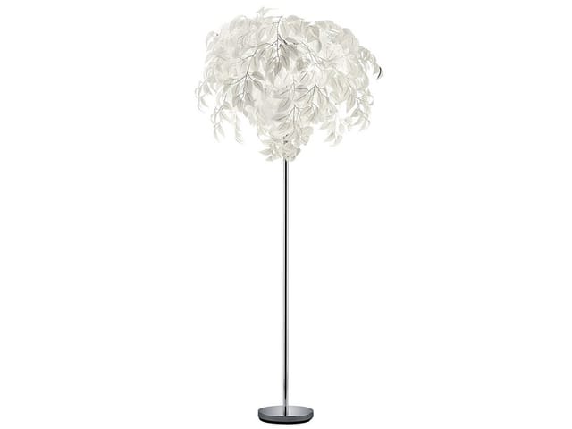 Große led Stehleuchte mit Blätter Lampenschirm Weiß, Höhe 180cm