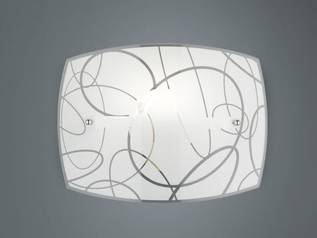 Exklusive led Wandleuchte dimmbar Glasschirm in weiß mit dezentem Dekor, b: 30cm