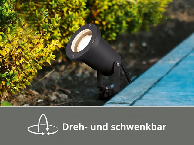 Trio Leuchten - Schwenkbarer led Garten Baumstrahler mit Erdspieß & 5m Anschlusskabel ø 9,2cm