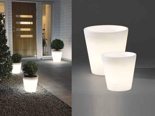 Konstsmide - Beleuchteter Pflanzkübel Set Outdoor led Blumentopf ø 28cm & 37cm Terrassenlampe