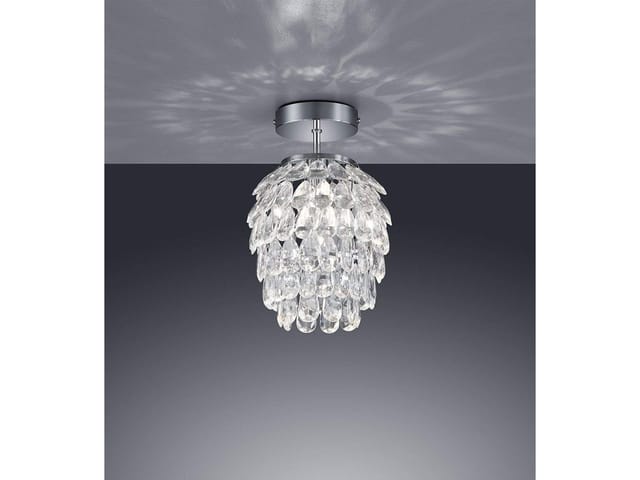 Meinewunschleuchte - Kleine led Deckenleuchte mit Kristall Behang aus Acryl, ø 20cm