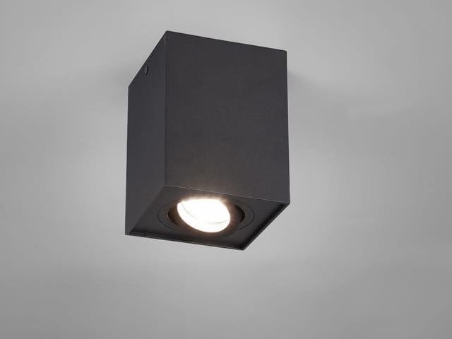 Led Deckenstrahler eckig Schwarz, Breite 9,6cm