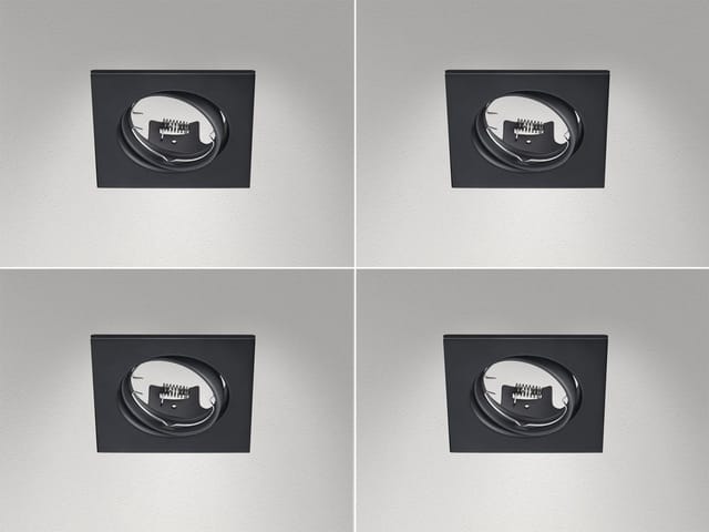 Eckige Einbaustrahler Decke im 4er Set schwenkbar Schwarz matt GU10