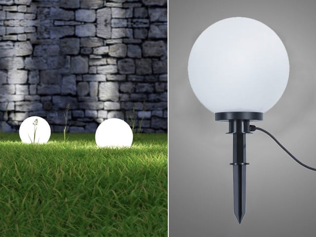 Meinewunschleuchte - led Leuchtkugel für den Garten mit Strom Weiß, 5m Kabel, ø 30cm