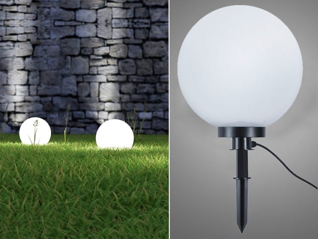 Meinewunschleuchte - led Leuchtkugel für den Garten mit Strom Weiß, 5m Kabel, ø 40cm