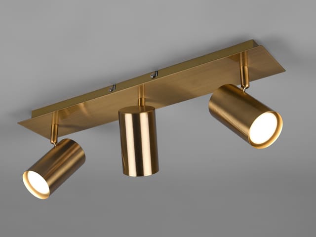 Led Deckenstrahler Altmessing 3-flammig, Breite 48cm