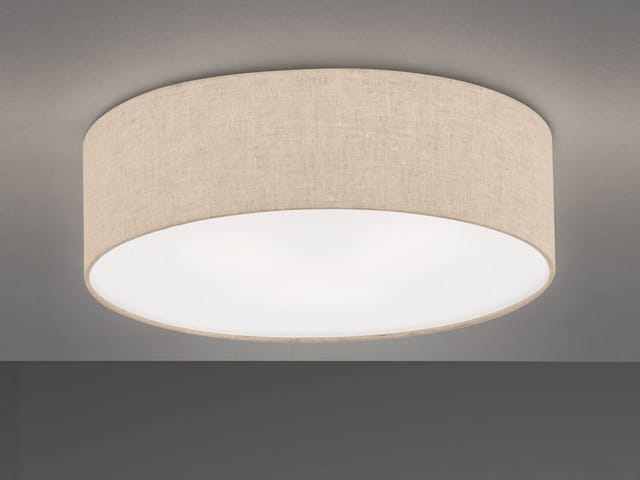 Led Deckenlampe rund mit Lampenschirm Leinen Beige, ø 40cm