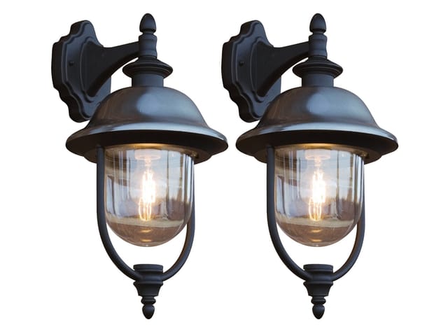 Konstsmide - 2er-Set hängende Wandleuchten parma, Edelstahl Lampendach, E27, IP43
