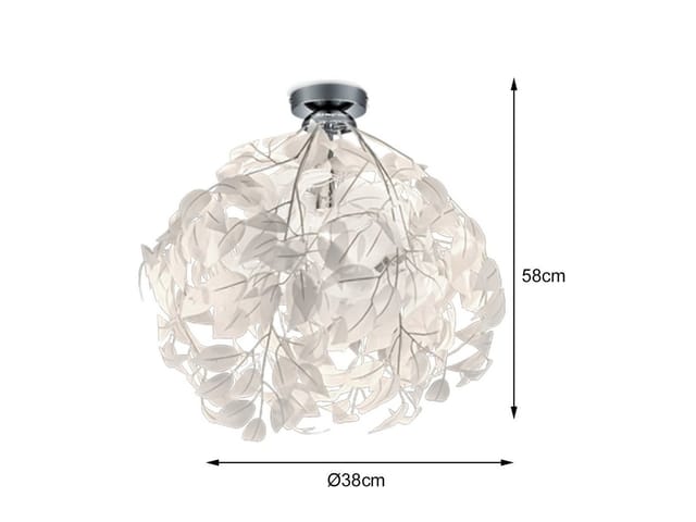 Led Deckenleuchte mit Blätter Lampenschirm in Weiß ø 38cm