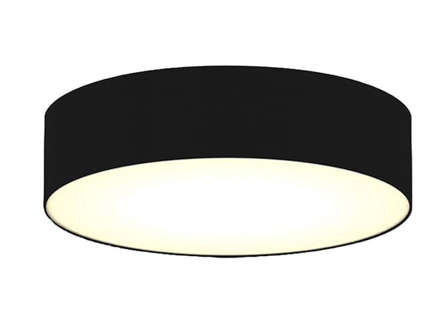 Smartwares - Zeitlose runde Deckenleuchte mit led Stoffschirm Schwarz ø 50cm