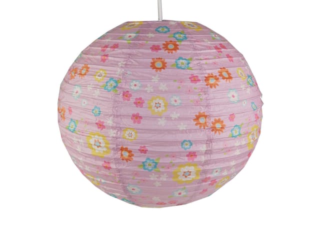 Niermann - Kinder Papierlampe blümchen Lampenschirm Ø40cm Pendelleuchte mit Aufhängung