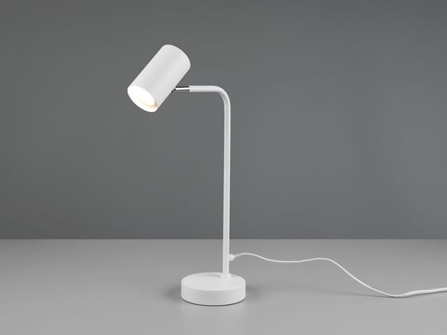 Led Schreibtischlampe in Weiß matt, Spot schwenkbar, Höhe 45cm