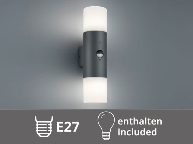 LED Außenwandleuchte Up Down Light mit Bewegungsmelder, Anthrazit