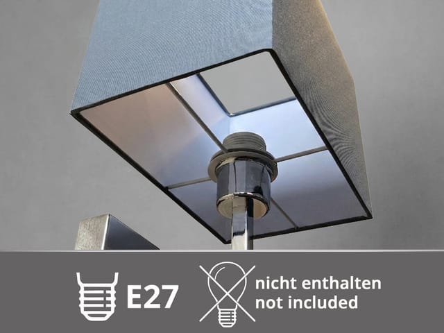 Meinewunschleuchte - Wandleuchte caima mit led Leselampe & Stoffschirm Grau, Höhe 31cm