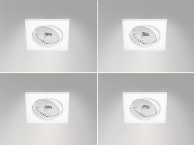 Eckige Einbaustrahler Decke im 4er Set schwenkbar Weiß matt GU10
