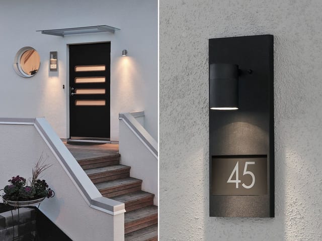 Konstsmide - Große led Außenwandleuchte / Hausnummernleuchte Downlight, Schwarz