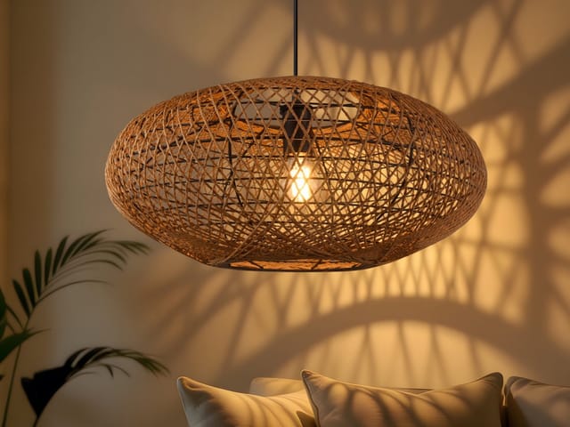 Trio Leuchten - Große led Pendelleuchte 1-flammig Korbgeflecht aus Sisal, ø 52cm