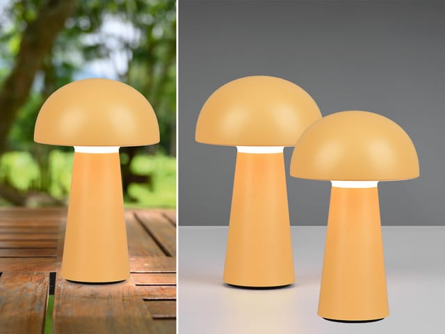 2er set Outdoor Akku led Tischleuchten Touch Dimmer, Gelb Höhe 21cm