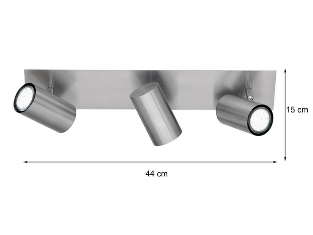 Led Deckenstrahler Silber 3-flammig, Breite 48cm