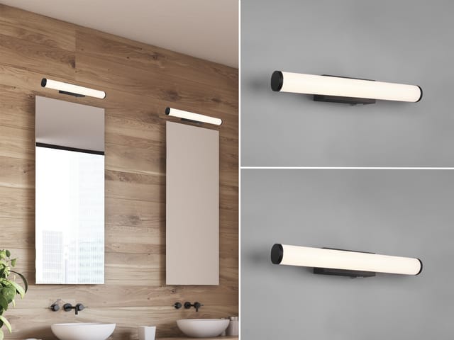 Led Bad Wandleuchten 2er Set mit Schalter Schwarz - Spiegelleuchten, Breite 40cm