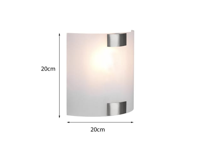 Meinewunschleuchte - Flache led Wandleuchte mit Glas Lampenschirm Weiß & Silber, Höhe 20cm