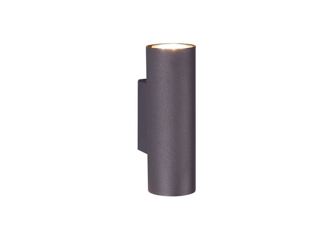 Meinewunschleuchte - Dimmbare led Up & Down Innenwandleuchte aus schwarz mattem Metall, Höhe 18cm