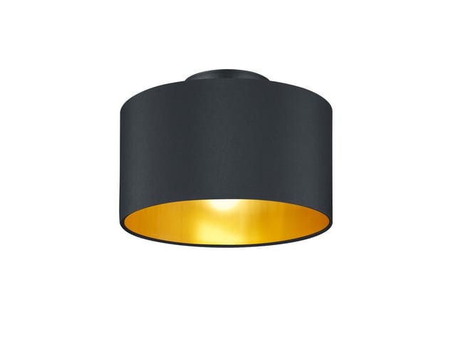Dimmbare led Deckenleuchte mit Stoff Lampenschirm in Schwarz Gold ø 30cm