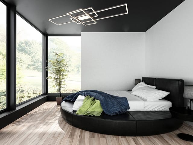 Große led Deckenleuchte canta dimmbar Silber, Breite 105cm