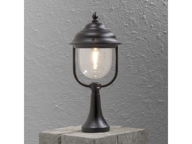 Konstsmide - led Sockelleuchte Laterne außen im Landhausstil, schwarz, Höhe 54cm